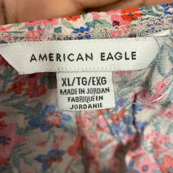 American Eagle Floral V-Neck Cap Sleeve Romper - Picture 5 of 5